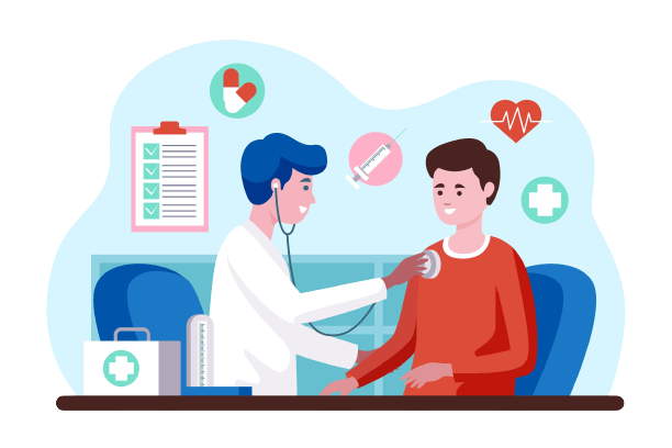 Doctor examining a patient